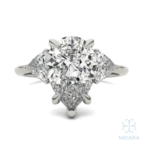 Eve Pear Claw Prong Three-Stone Ring