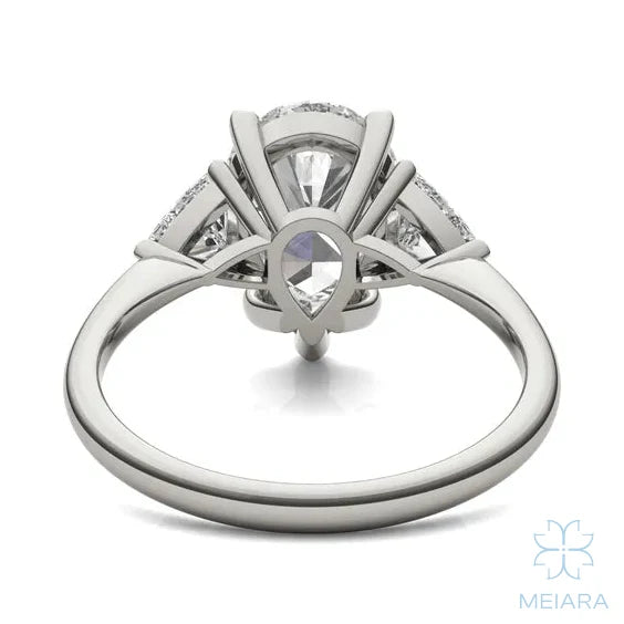 Eve Pear Claw Prong Three-Stone Ring