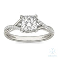 Eve Princess Twisted Side-Stone Engagement Ring