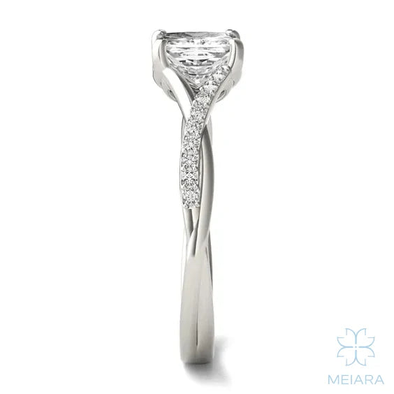 Eve Princess Twisted Side-Stone Engagement Ring