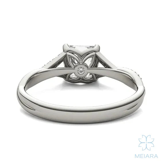 Eve Princess Twisted Side-Stone Engagement Ring