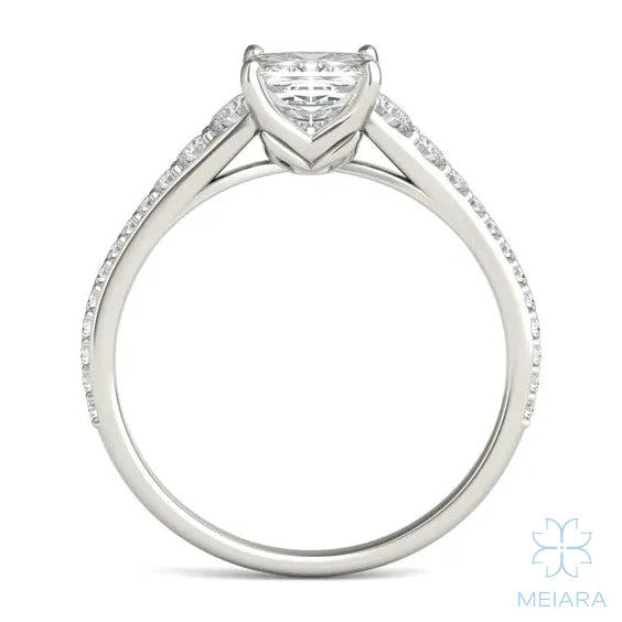 Eve Princess Graduated Side-Stone Engagement Ring
