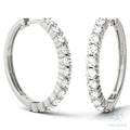 Eve Classic Radiant Shared Prong Hoop Earrings