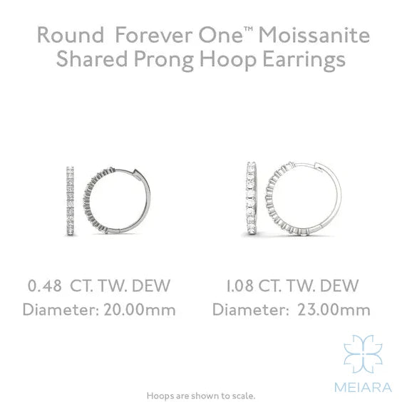 Eve Classic Radiant Shared Prong Hoop Earrings