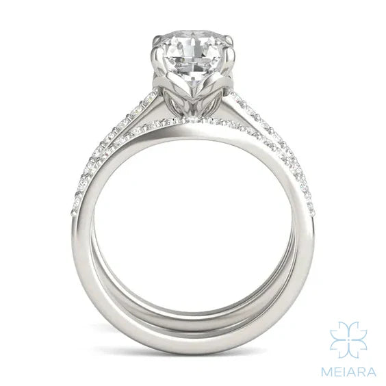Eve Radiant Sleek Stylish Side-Stone Bridal Set
