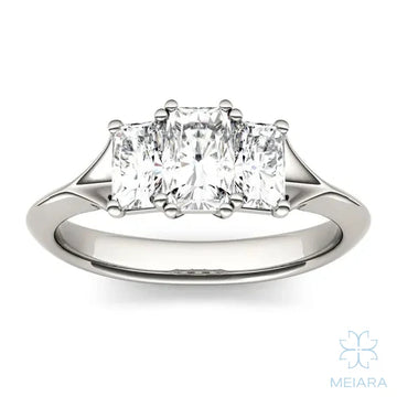 Eve Radiant Three Stone Classic Engagement Ring
