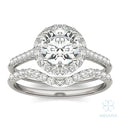 Iris Round Accented Halo Bridal Set
