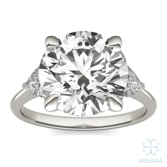 Eve Round Brilliant Claw Prong Three-Stone Ring