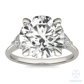 Eve Round Brilliant Claw Prong Three-Stone Ring