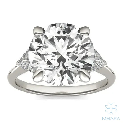 Eve Round Brilliant Claw Prong Three-Stone Ring