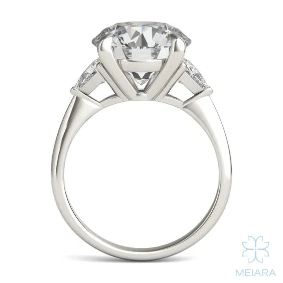 Eve Round Brilliant Claw Prong Three-Stone Ring