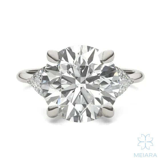 Eve Round Brilliant Claw Prong Three-Stone Ring