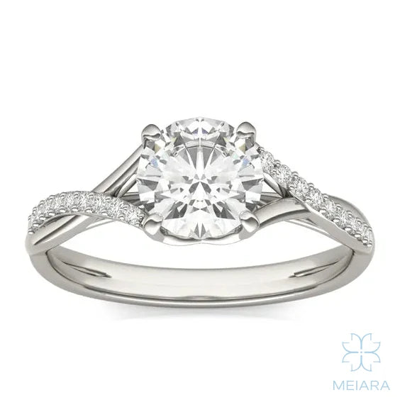 Eve Round Twisted Side-Stone Engagement Ring