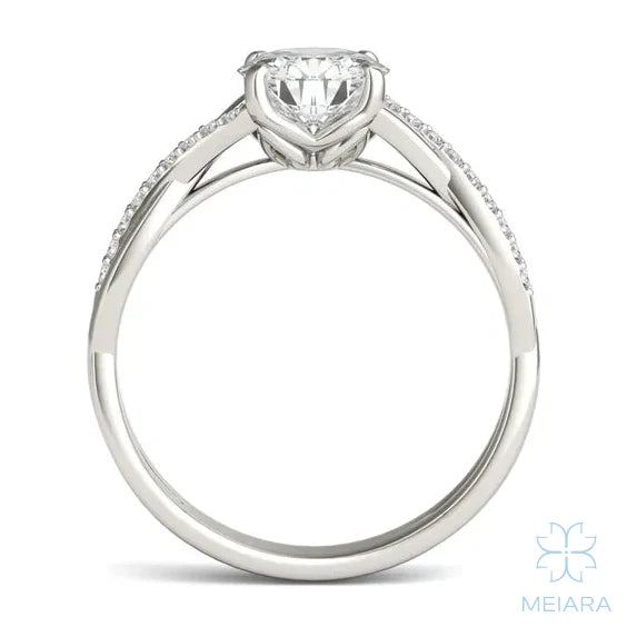 Eve Round Twisted Side-Stone Engagement Ring