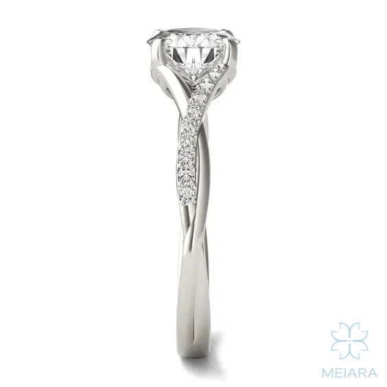 Eve Round Twisted Side-Stone Engagement Ring