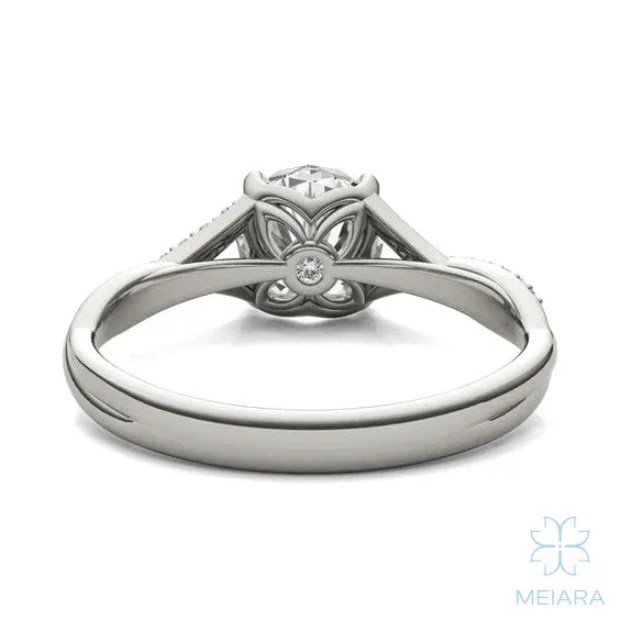 Eve Round Twisted Side-Stone Engagement Ring