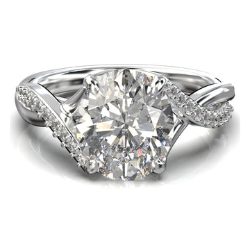 Eve Round Twisted Side-Stone Engagement Ring