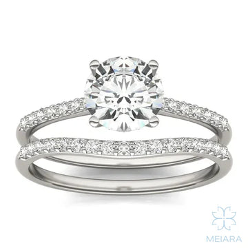 Eve Round Sleek Stylish Side-Stone Bridal Set