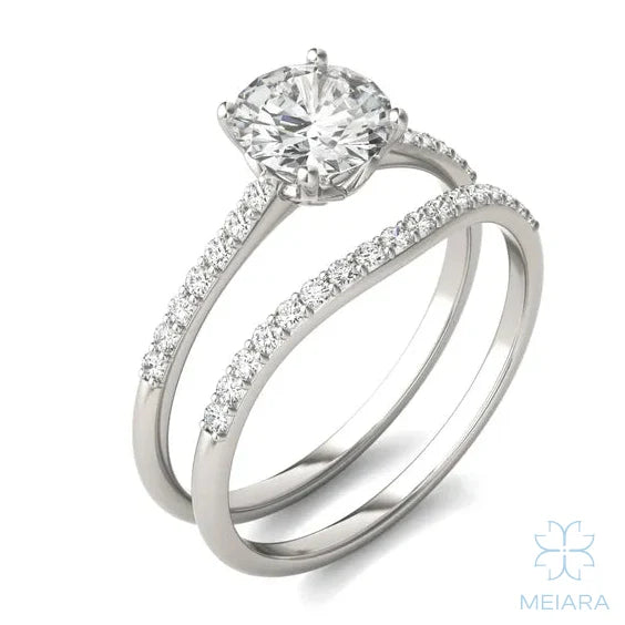 Eve Round Sleek Stylish Side-Stone Bridal Set