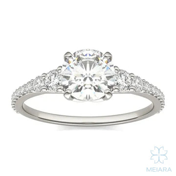 Eve Round Graduated Side-Stone Engagement Ring