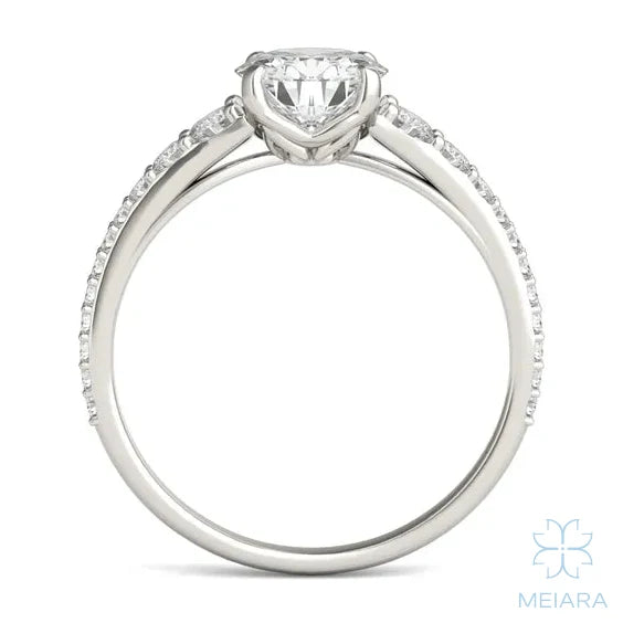 Eve Round Graduated Side-Stone Engagement Ring
