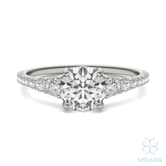 Eve Round Graduated Side-Stone Engagement Ring