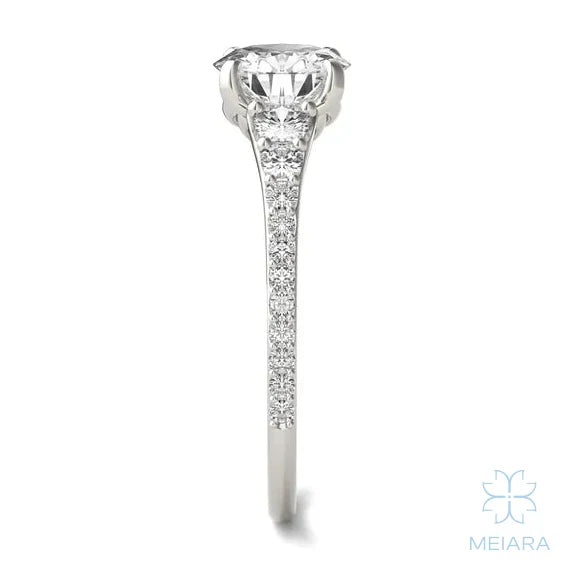 Eve Round Graduated Side-Stone Engagement Ring