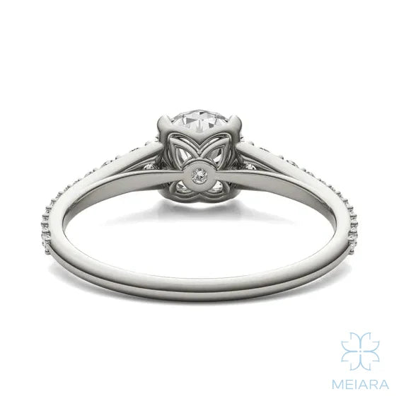 Eve Round Graduated Side-Stone Engagement Ring