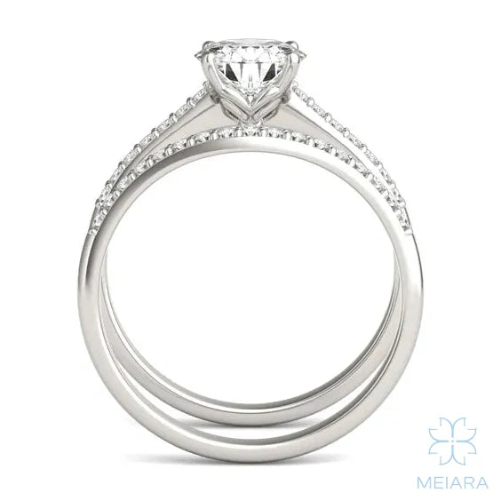 Eve Round Side-Stone Bridal Set