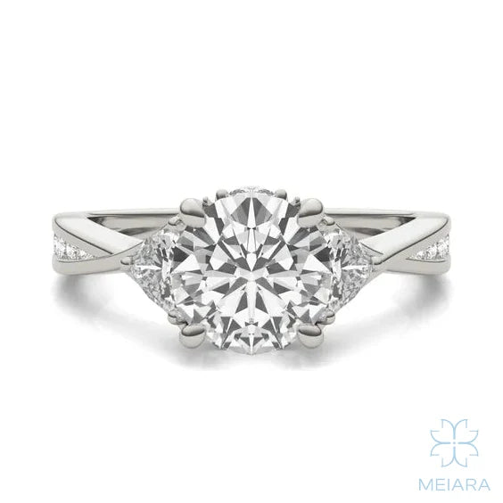 Eve Round Radiant Three-Stone Ring
