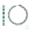Eve Emerald Alternating Hoop Earrings