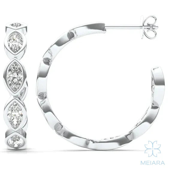 Marquise Radiance Hoop Earrings - view 1
