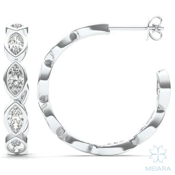 Marquise Radiance Hoop Earrings - view 1