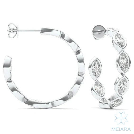 Marquise Radiance Hoop Earrings - view 2
