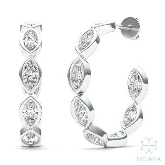 Marquise Radiance Hoop Earrings - view 3