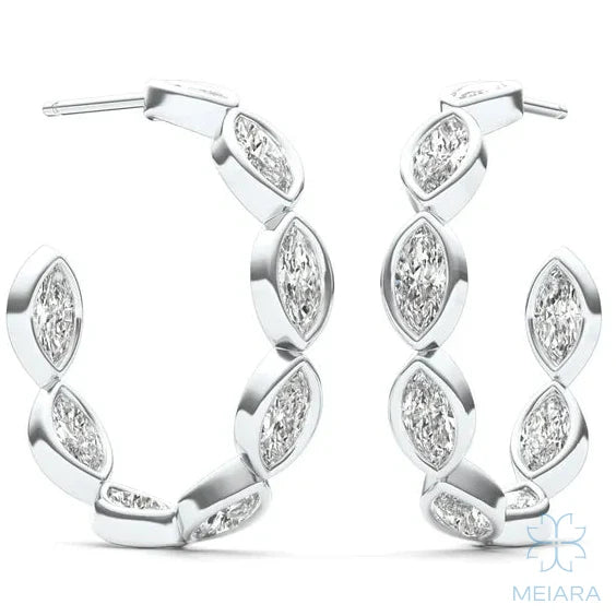Marquise Radiance Hoop Earrings - view 4