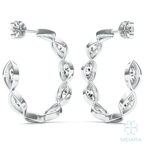 Marquise Radiance Hoop Earrings - view 5