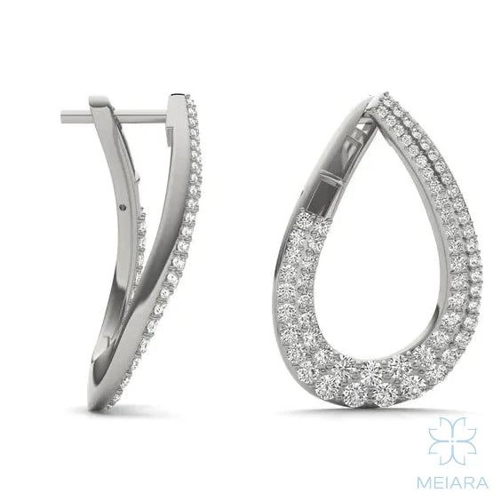 Teardrop Wraparound Hoop Earrings - view 2