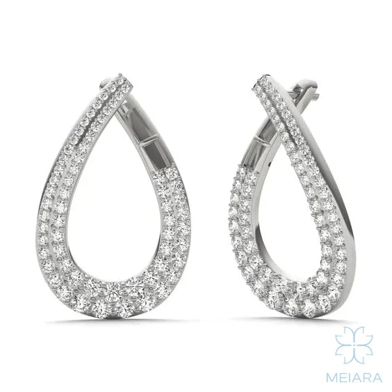 Teardrop Wraparound Hoop Earrings - view 3