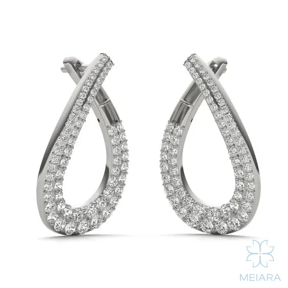 Teardrop Wraparound Hoop Earrings - view 4