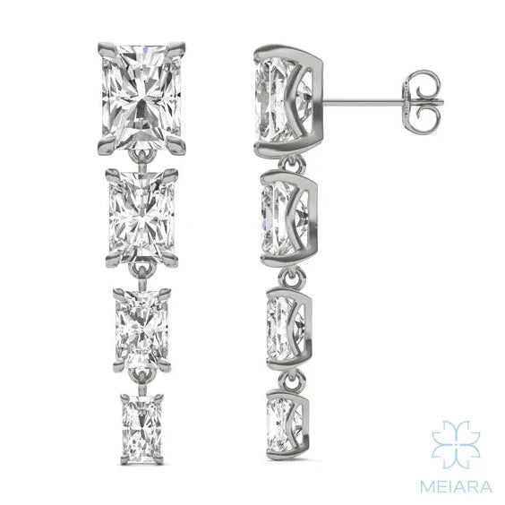 Radiant Four Stone Drop Earrings - view 1