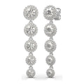 Iris Round Five Stone Halo Drop Earrings