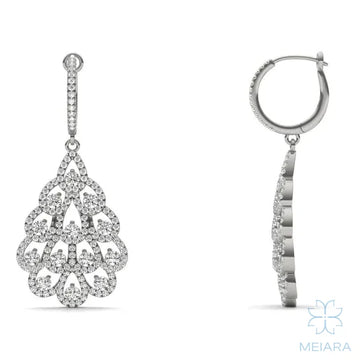 Pavone Feather Drop Earrings - view 1