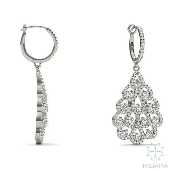 Pavone Feather Drop Earrings - view 2