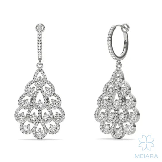 Pavone Feather Drop Earrings - view 3