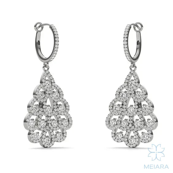 Pavone Feather Drop Earrings - view 4