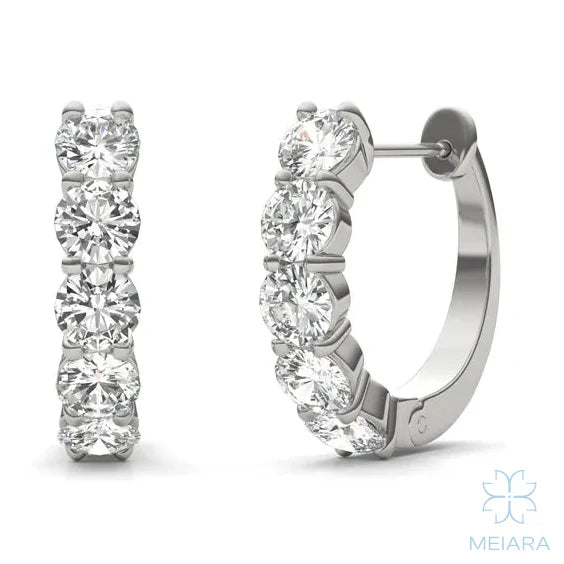 Eve Five Stone Hoop Earrings