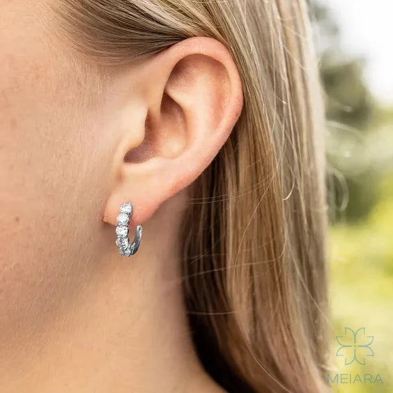 Eve Five Stone Hoop Earrings