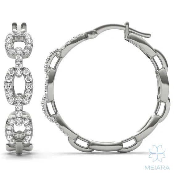 Chain Link Glow Hoop Earrings - view 1