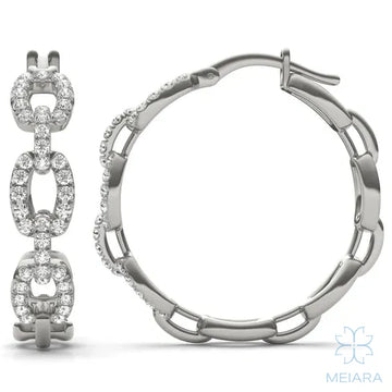 Chain Link Glow Hoop Earrings - view 1